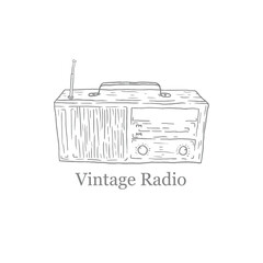 vintage retro radio vector illustration
