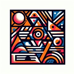 abstract geometric art for use in design, ai generate