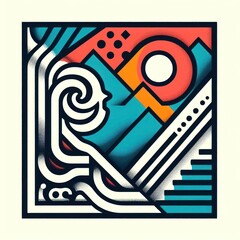 abstract geometric art for use in design, ai generate