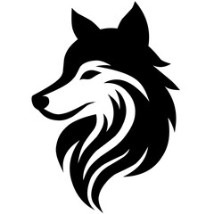 Elegant wolf head logo