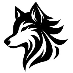 Elegant wolf head logo - obrazy, fototapety, plakaty