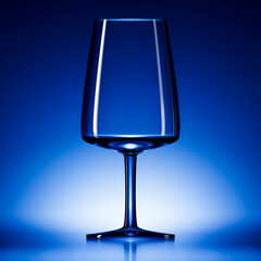 Empty wine glass close-up on a studio table.