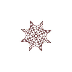 Fototapeta premium set of mandala poses in brown brown