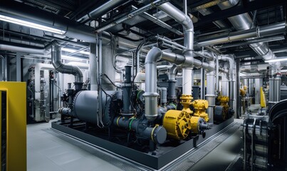 A Majestic Industrial Complex With a Network of Pipes and Valves