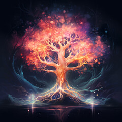 Inner Luminance: Illuminated Tree Illustrations