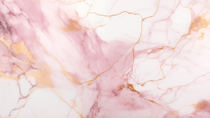 Fototapeta premium Golden Veins: A White and Pink Marble Texture