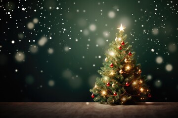 Festive Holiday Background Image With A Christmas Tree