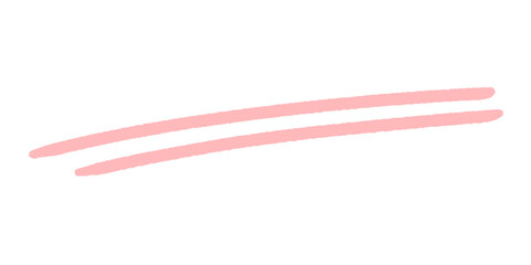 シンプルな手書きの2本の線 - スタイリッシュな落書きの素材 - ピンク色のアンダーライン