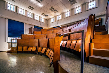 The abandoned pathology with morgue and auditorium.