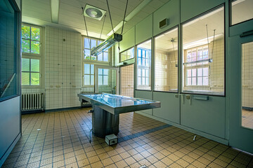 The abandoned pathology with morgue and auditorium.