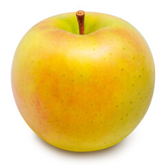 Yellow apple fruit isolated on white background, Toki apple on white background With clipping path.