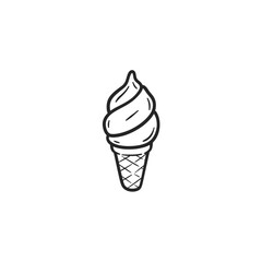 Doodle sketch style of Hand drawn Ice cream vector illustration