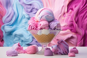 Obraz na płótnie Canvas The Enchanting Backdrop Of Vibrant Gelato Ice Cream