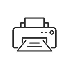 Printer, linear icon. Line with editable stroke