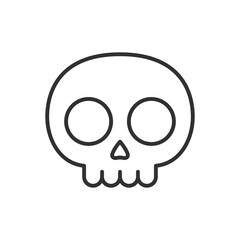 Cute cartoon skull, linear icon. Line with editable stroke
