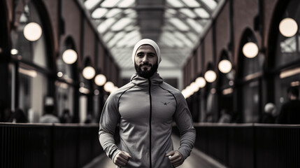 Fototapeta na wymiar A confident Muslim fitness enthusiast.