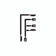 Modern and minimalist style restaurant fork spoon H letter logo