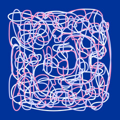 Abstract monoline scribble artwork. Can be used for illustrations, fashion patterns, clothing motifs, wallpaper and other design elements.