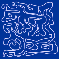 Abstract monoline scribble artwork. Can be used for illustrations, fashion patterns, clothing motifs, wallpaper and other design elements.