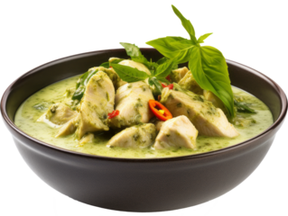 green curry isolated on transparent background