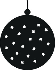 Fototapeta premium Stylish Holiday Decor: Minimalistic Christmas Balls Illustration in Vector Glyph Style