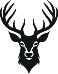 Deurstickers Simple yet Stylish: Minimalistic Deer Vector Glyph for Your Design Projects © INORTON