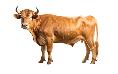 Muscular Build Beauty Cattle Isolated on Transparent Background PNG.