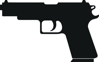 Sleek and Simplistic: Vector Glyph Flat Gun Illustration for Modern Designs