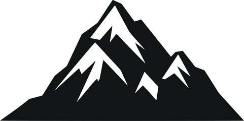 Simplistic Mountain Icons - Discover the Minimalistic Charm of Vector Glyph Flat Art