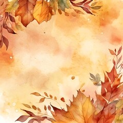 watercolor autumn background - 1