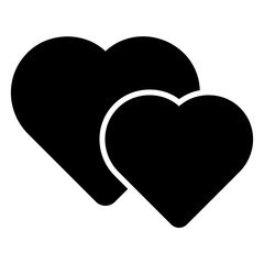 Two hearts icon for love and romance