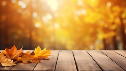 Naklejka na ściany i meble Yellow and orange autumn leaves