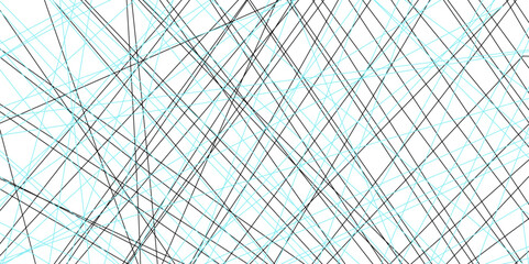  Abstract black and blue Random lines background vector .Monochrome seamless pattern.. Random chaotic lines abstract geometric pattern vector background. nervures de feuilles mortes, fond rectangle . - obrazy, fototapety, plakaty