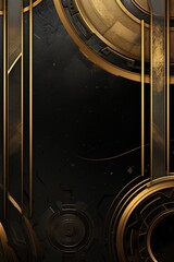 Background Texture with Ornament Elements Gold and Black created with Generative AI Technology