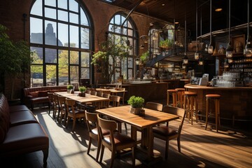 Obraz premium A big bright coffee shop