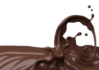 PSD Chocolate Splash 3D Rendering