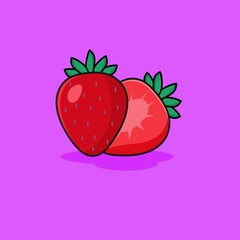 simple illustration of strawberries