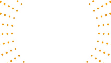 Animated increasing orange dots circles from the center. Vector illustration isolated on white background.