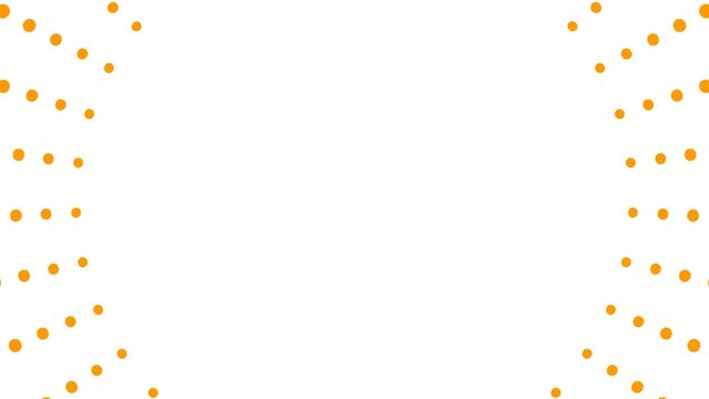 Animated increasing orange dots circles from the center. Vector illustration isolated on white background.