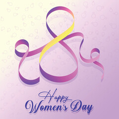 Free Vector International Women's Day 8 march with frame of flower and leaves