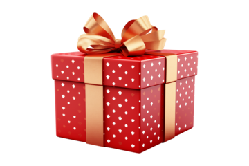 Red new year gift box