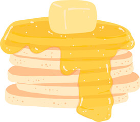 Pancake with butter illustration