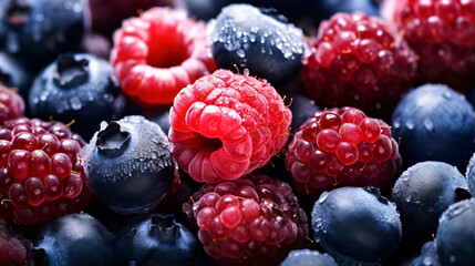Frozen fruits blueberries blackberry raspberry red