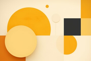 Abstract yellow background with circles. Vector illustration