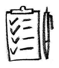 Checklist Icon - Crayon Chalk Drawing