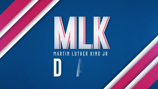 MLK Day lettering inspirational quotes, The time is always right to do what is right with blue background text motion graphic Animation concept.