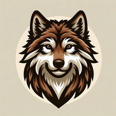 Naklejka premium A Sophisticated and Elegant Wolf: The Logo that Combines High-Quality Craftsmanship and Modern Aesthetic