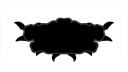 Ornamental label frames. Old ornate labels, decorative vintage frame and retro badge. Royal wedding insignia, sale sticker or invitation card. Isolated vector symbols set 