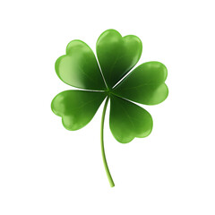 Green four leaf clover, clover isolated on transparent background