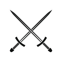 Crossed sword icon design vector flat isolated illustration